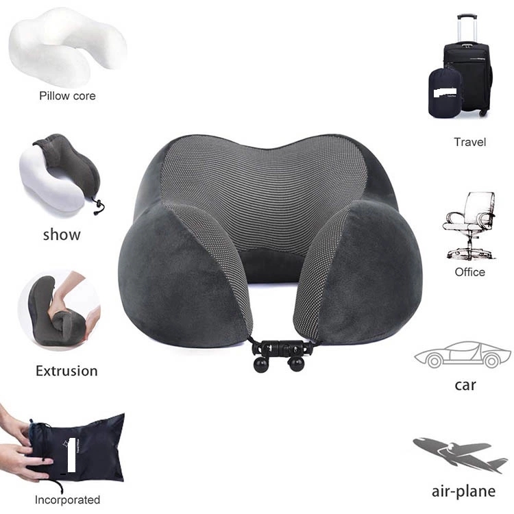 U-shape airplane support with eye mask customize memory foam neck travel U-shape pillow