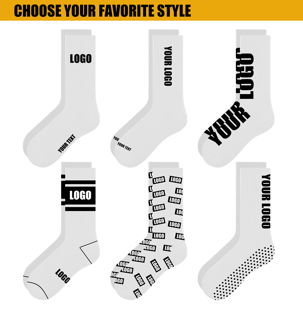 China Supplier OEM Print custom logo Sport Sock Logo Custom Embroidered Crew Socks