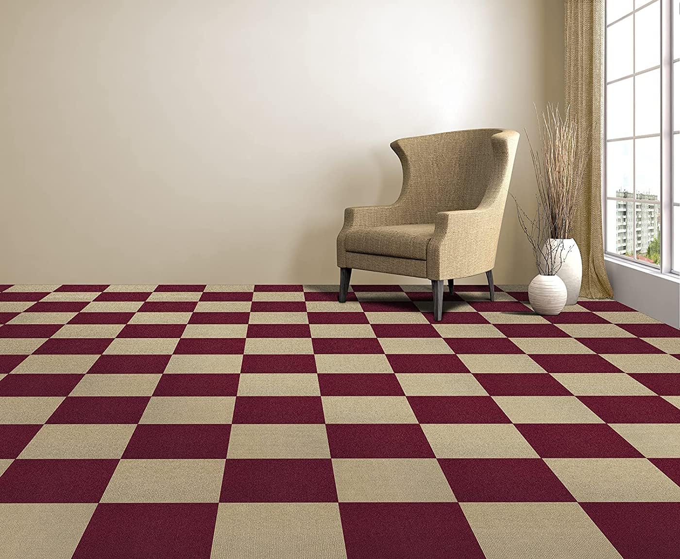Office Carpet Tiles Commercial Carpet 12*12 Inch Square Carpet Floor Tile with Non-Slip Asphalt Backing Peel and Stick