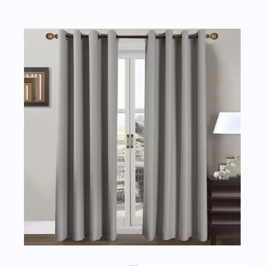 Top Grommet Three Triple Layer Thermal Insulated Satin Blackout Window Curtains Black Out Curtain Cortinas Rideau Rideaux