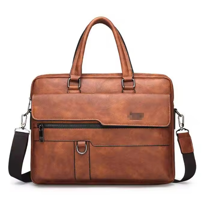 Hot Selling Business Man Handbag Fashion PU Leather Laptop Shoulder Bag Casual Waterproof Luxury Quality Briefcase for Lawyers