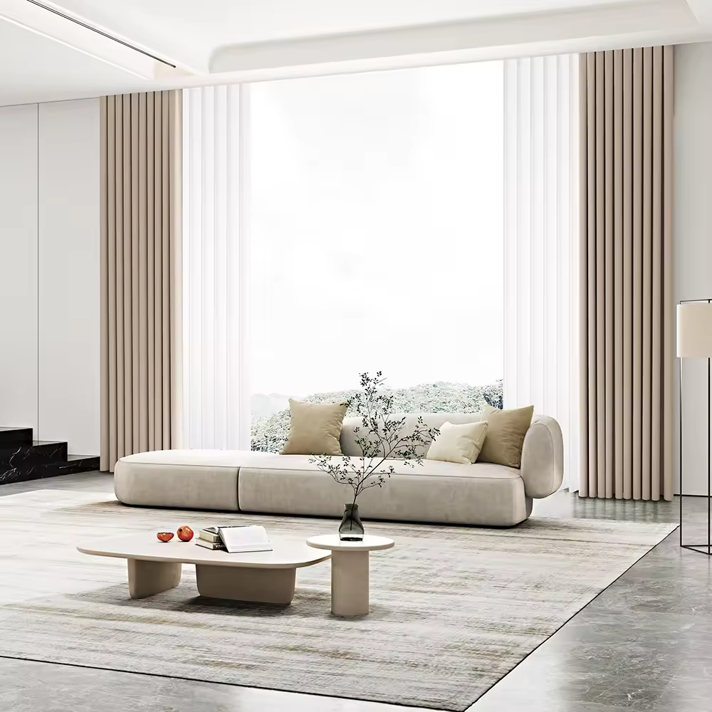 Custom Luxury Electric Curtains for the Home Living Room Blackout Pinch Pleated Drapes in Woven Fabric Printed Europe Style