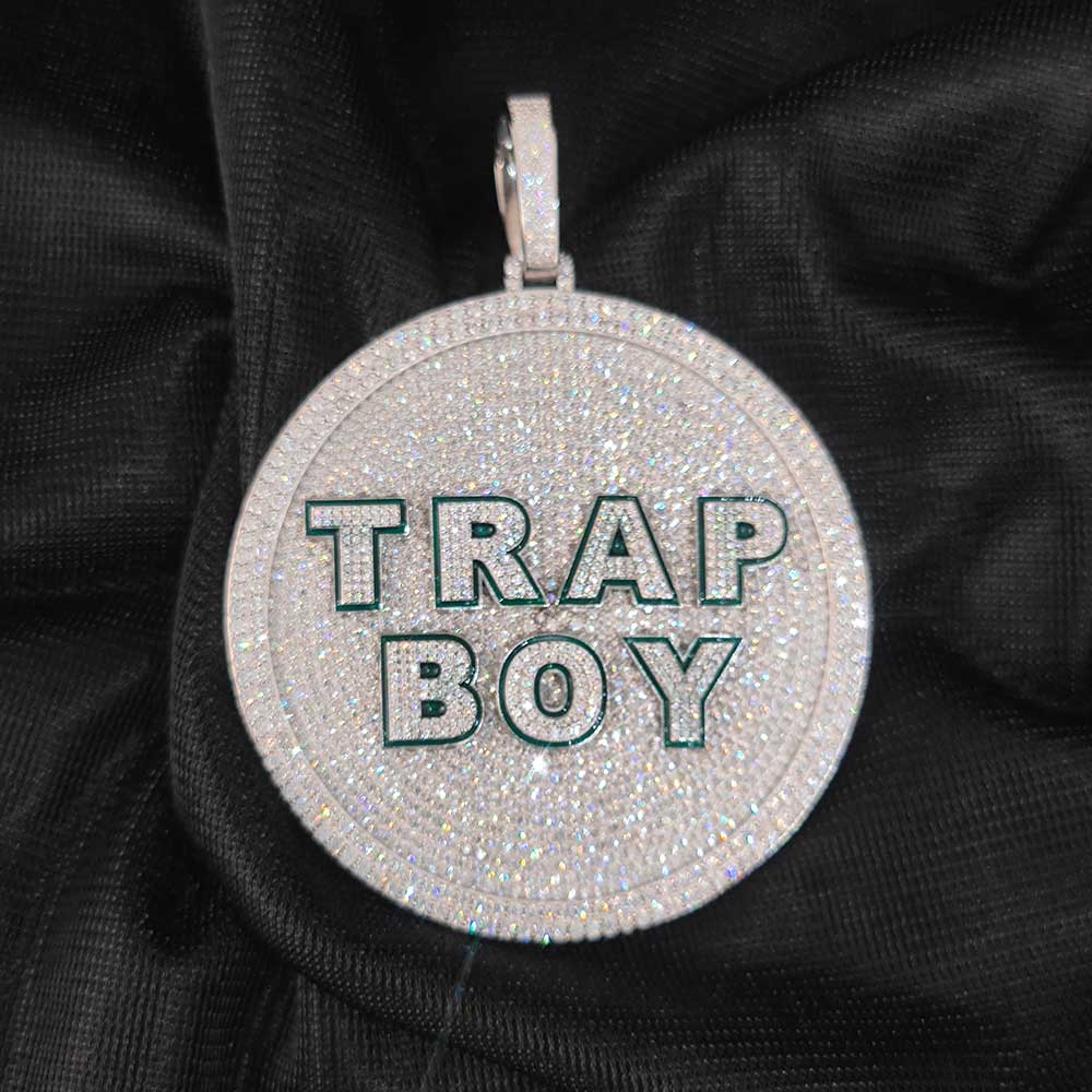 NUOYA Fine Jewelry Iced Out VVS Moissanite Pendant Necklace Hip Hop Drip Oil Diamond Letter Name Pendant For Men Custom Jewelry