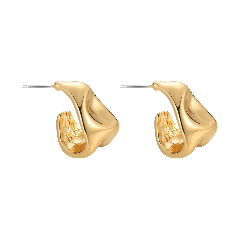 Wholesale trending fun 14k gold filled earring hoops huggie chunky statement earrings bulk female gold plated jewelry for 2023
