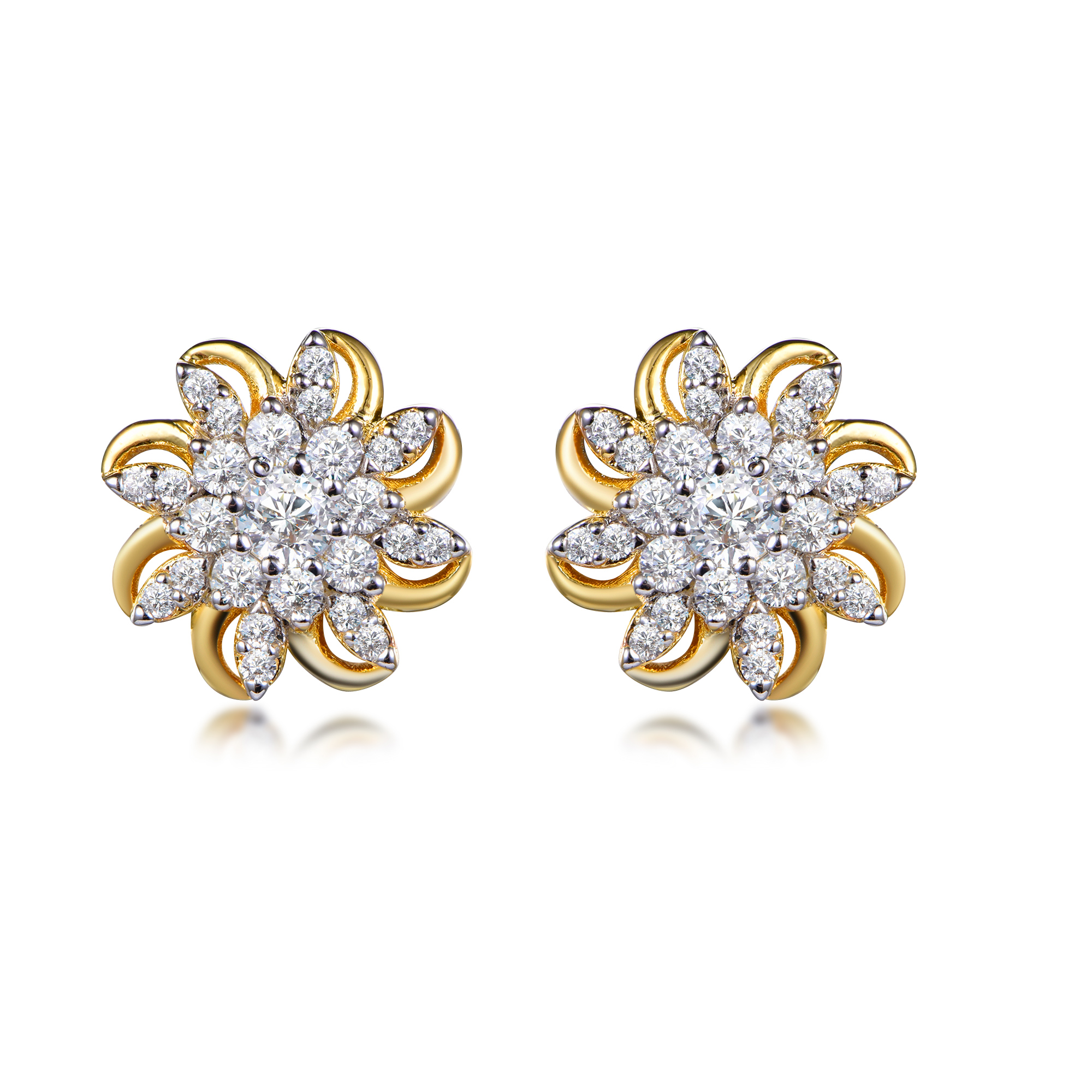 Spring Jewelry Luxury Women's Stud Earrings Wedding Statement Earrings Gold Flower Earrings For Gift