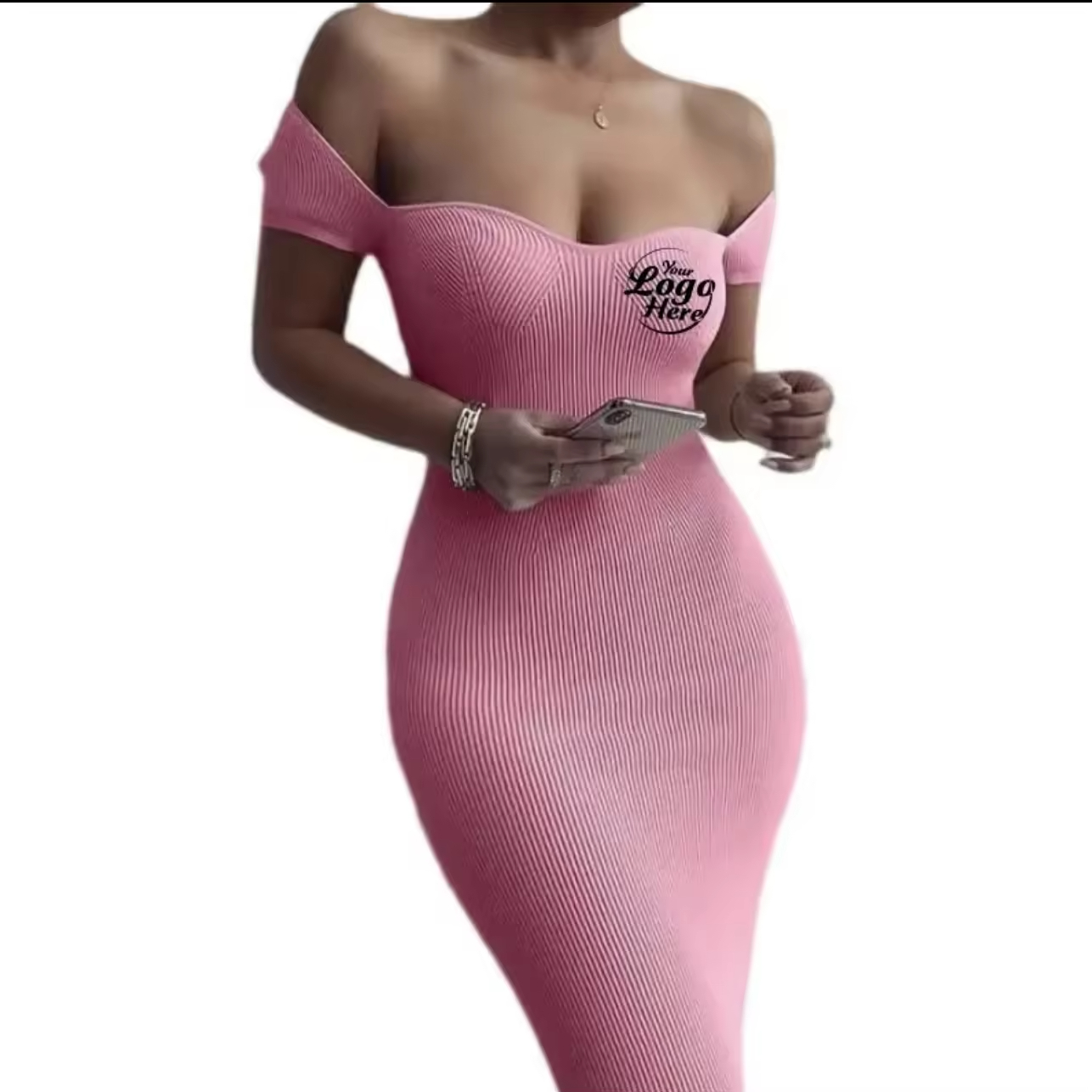 Wholesale Ribbed Women Short Sleeve Off Shoulder Dress Bodycon Sexy Streetwear Party Club Dresses Knit Casual Summer Dress