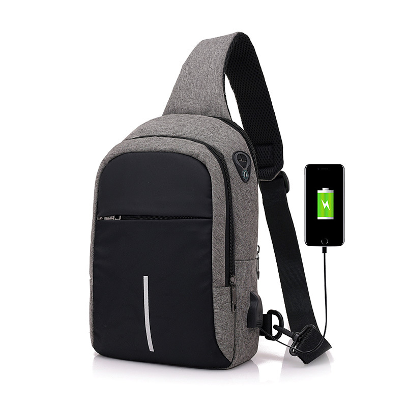 Wholesale Custom Logo Chest Package Man Usb Charging Backpack Waterproof Chest Bag For Men