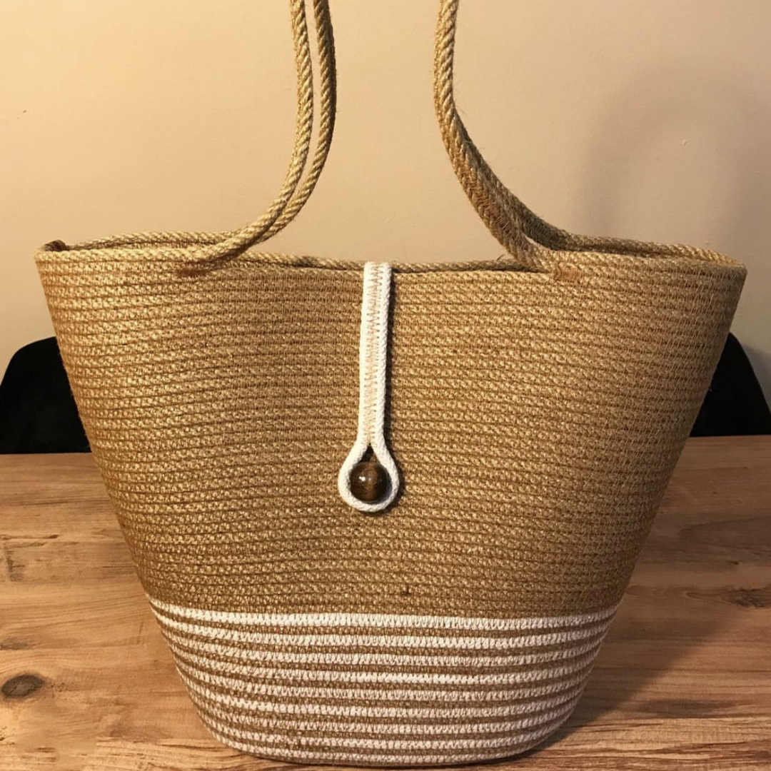 New fashion Designer Travel Beach Handmade Shoulder Bag Cotton Rope Bag for Women Girl