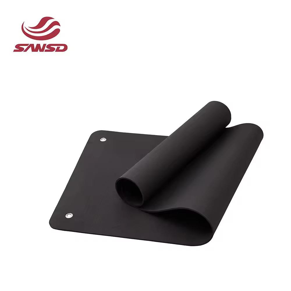 Sansd Wall Hanging Custom Printed Workout Gym Studio Eco-friendly Durable Non Slip Exercise Thick TPE Yoga Mat With Eyelet Hole