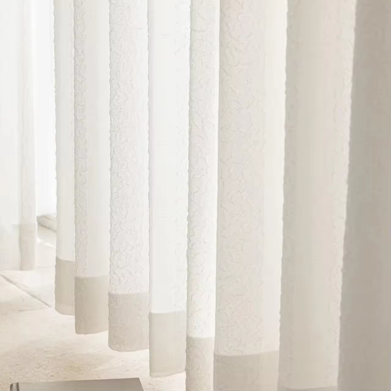 White Sheer Curtains for Living Room - Light Filtering Voile Window Drapes, Semi-Transparent